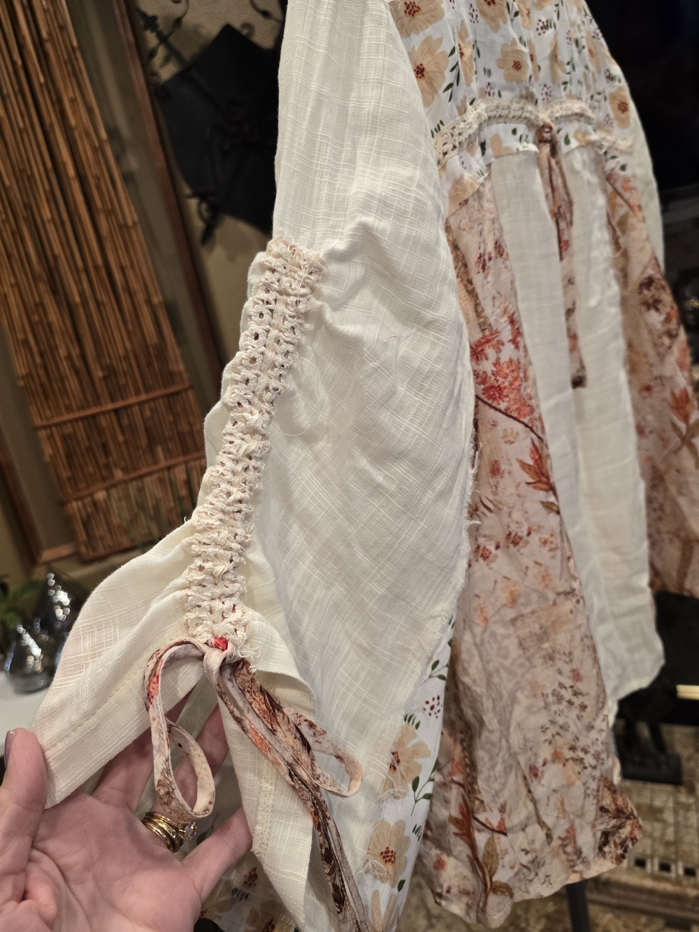POL Cream Floral Patchwork Blouse with Pink Accents - Picture 10 of 10